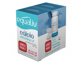 Cálcio + Vitamina D - 120 capsulas Gel - Equaliv 